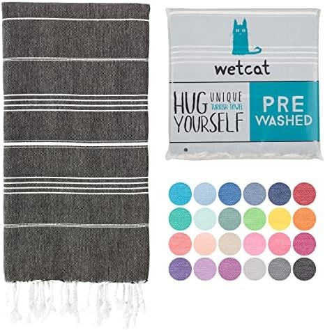 WETCAT Turkish Beach Towel (38 x 71) - Prewashed for Soft Feel, 100% Cotton - Quick Dry Beach Tow... | Amazon (US)