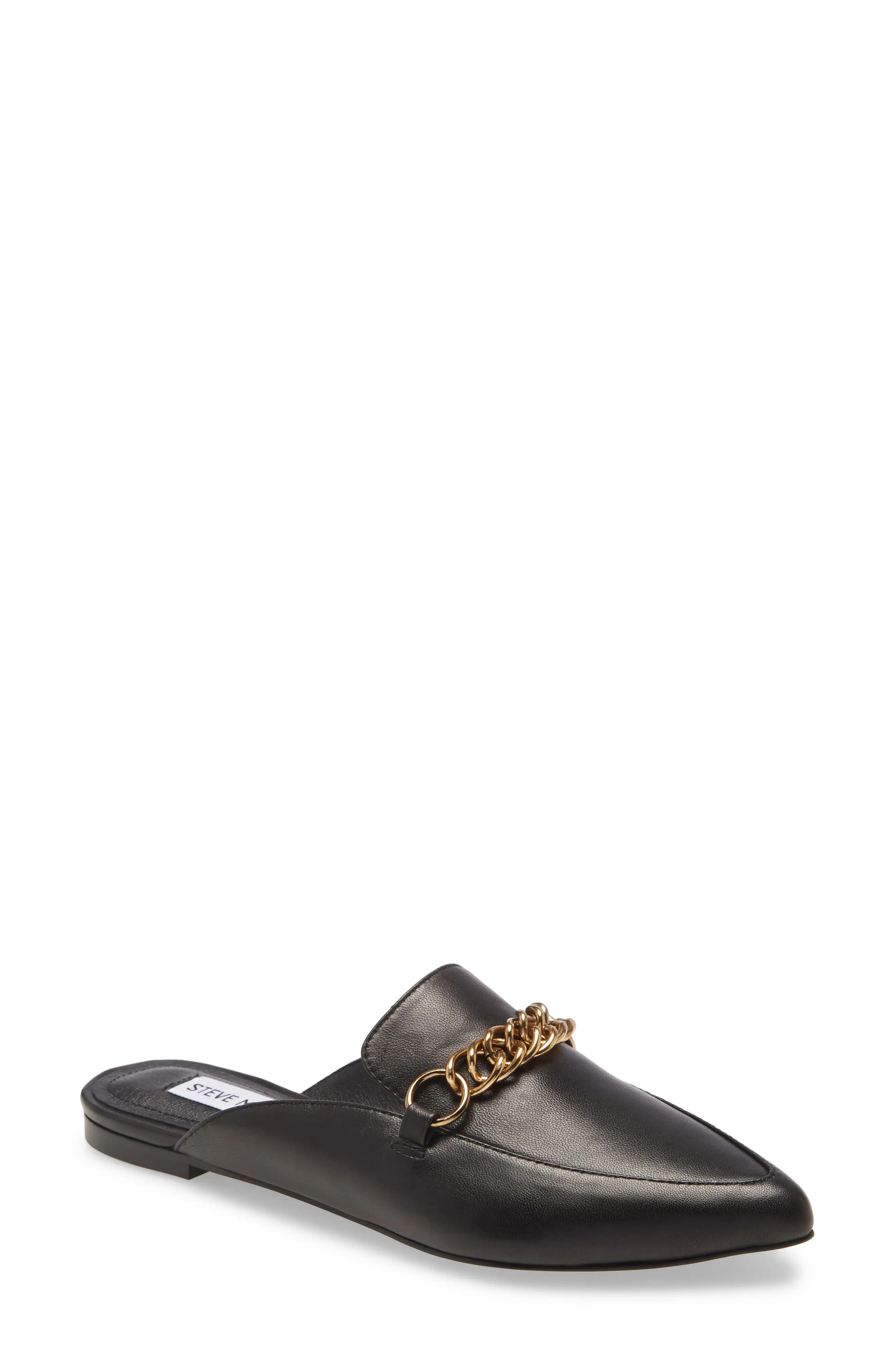 Women's Steve Madden Forever Chain Pointed Toe Mule, Size 6.5 M - Black | Nordstrom