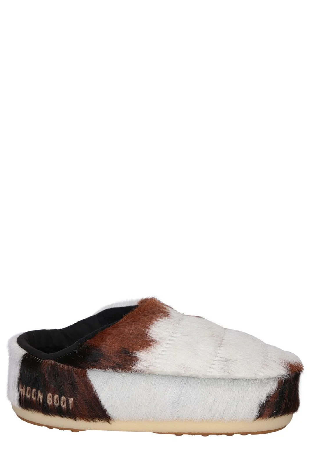 Moon Boot No Lace Cow-Printed Pony Mules | Cettire Global