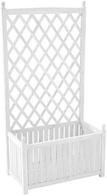 DMC Products Lexington 28-Inch Rectangle Solid Wood Trellis Planter White | Amazon (US)
