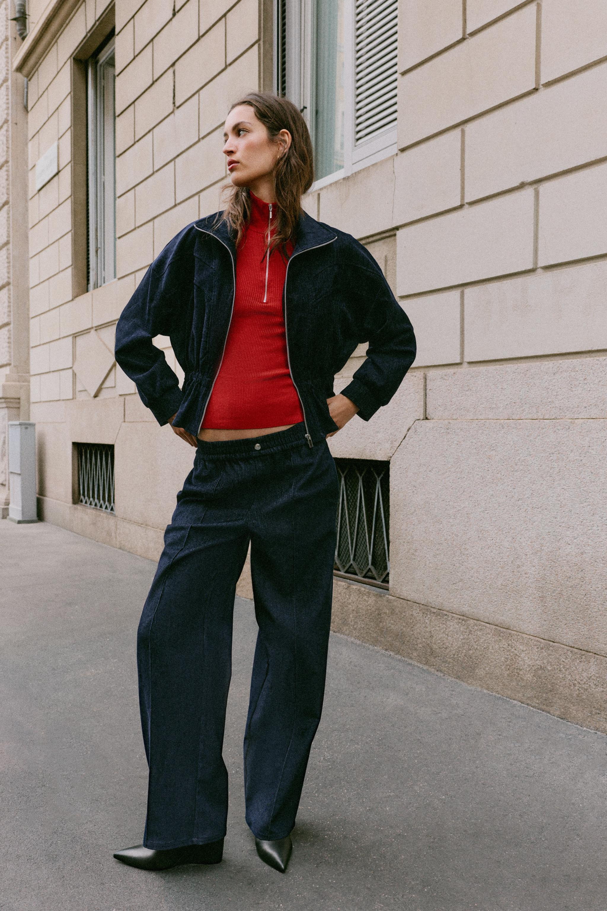 WIDE-LEG ELASTIC WAISTBAND PANTS | Zara US