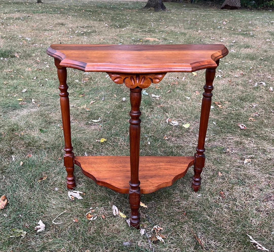 Entryway Table Vintage Wood Half Moon Entryway Hall Foyer - Etsy | Etsy (US)