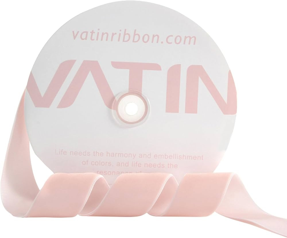 VATIN Light Pink Velvet Ribbon 1-1/2" Pink Premium Plush Velvet Woven Edge Velvet Ribbon for Chri... | Amazon (US)