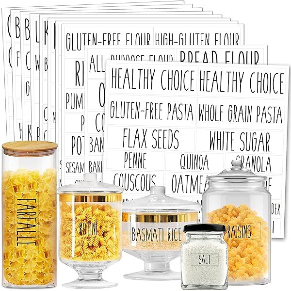 Talented Kitchen 224 Pantry Labels & Fridge – Bold All Caps Kitchen Pantry Names & Fridge – Food Lab | Amazon (US)