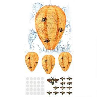 Outdoor Wasp Hornet Nest Decoys with Waterproof Durable Fabric 12 Simulated Bees Reusable 4 Pack | The Home Depot