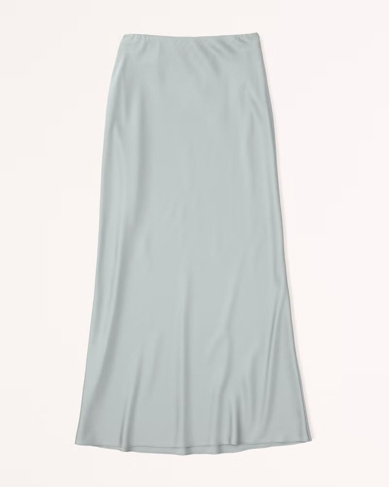 Satin Column Maxi Skirt - Abercrombie - Summer Outfit | Abercrombie & Fitch (US)