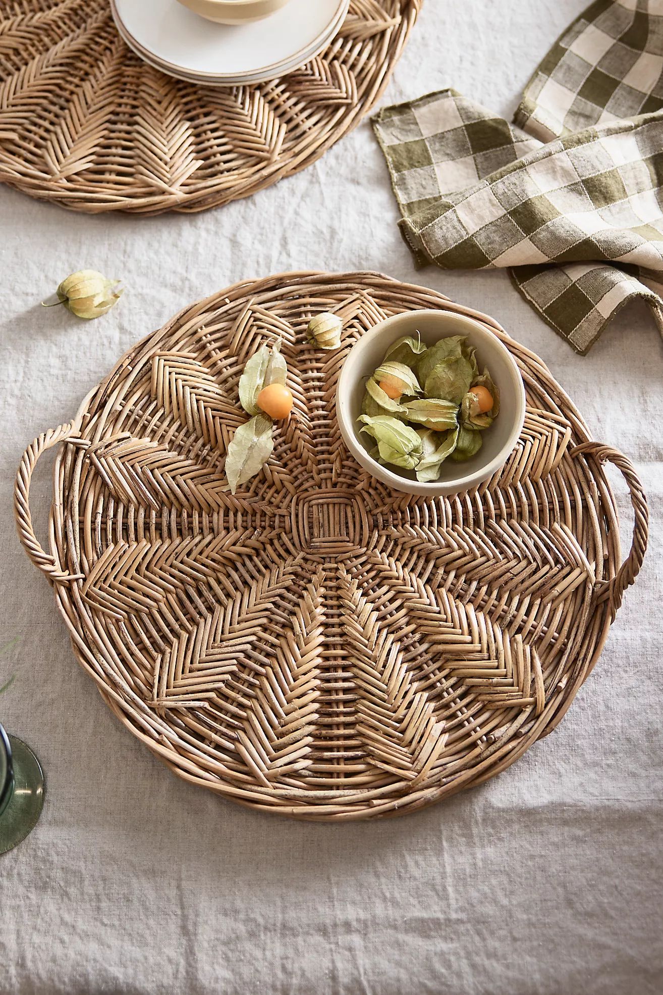 Leafy Rattan Handle Tray | Anthropologie (US)