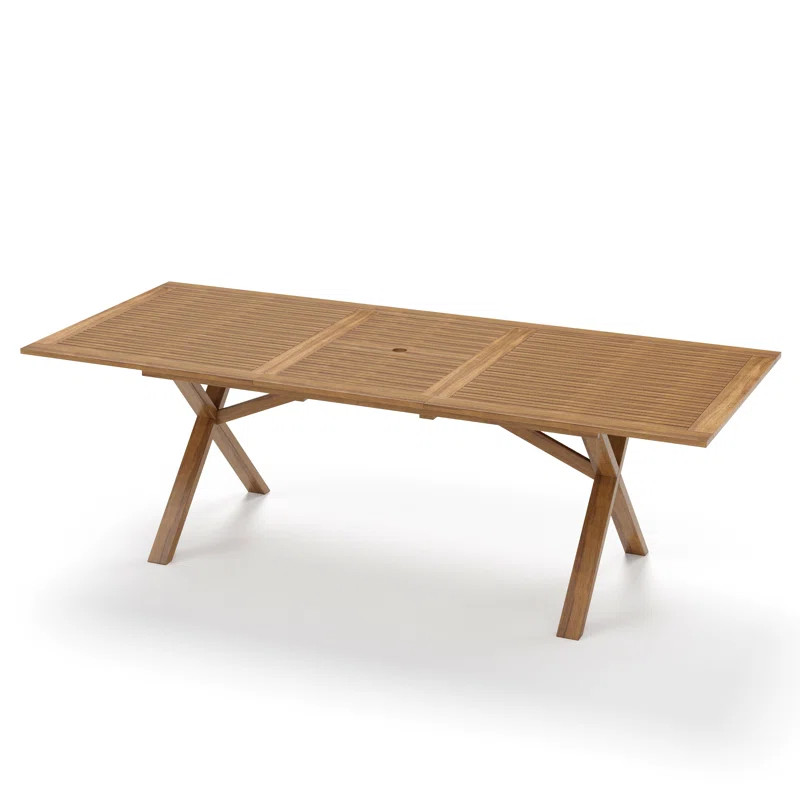 Nahki Extendable Rectangular Acacia Outdoor Dining Table | Wayfair North America