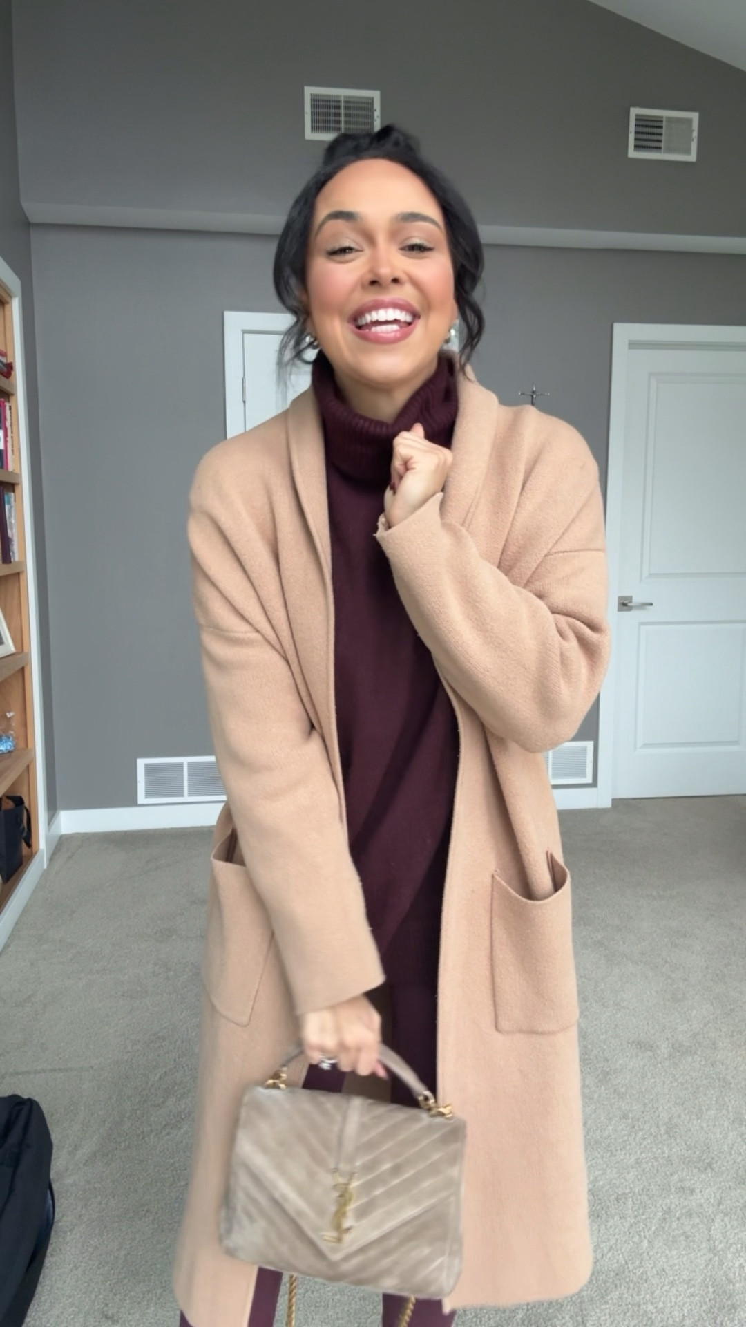 A classic look I’ve been wearing: burgundy leggings (these are surprisingly SO soft for the price!) + a matching burgundy turtleneck layered with a camel coatigan! My exact coatigan is from Mango - currently sold out - but linking similar options here! SARAHBENARD50 for 50% off your first month’s membership from Vivrelle! 

#LTKdayinmylife #LTKHoliday