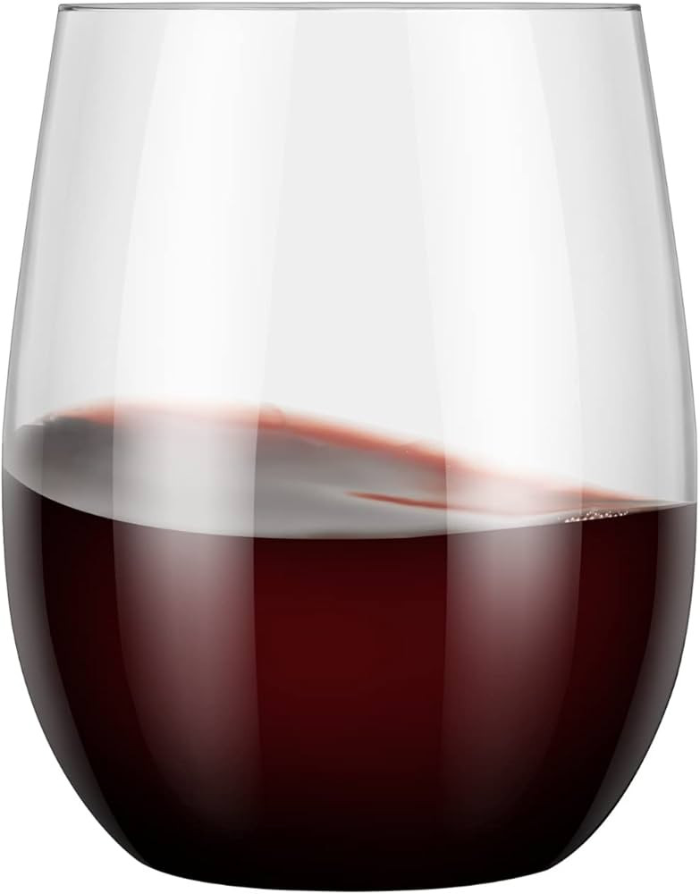 Dannke 48 Stemless Wine Glass Plastic,12oz Clear Plastic Wine Glasses For Parties Disposable Part... | Amazon (US)