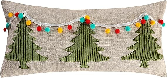 Levtex home - Let It Snow - Decorative Pillow (12 X 24in.) - Christmas Trees - Green, Red, Turquo... | Amazon (US)