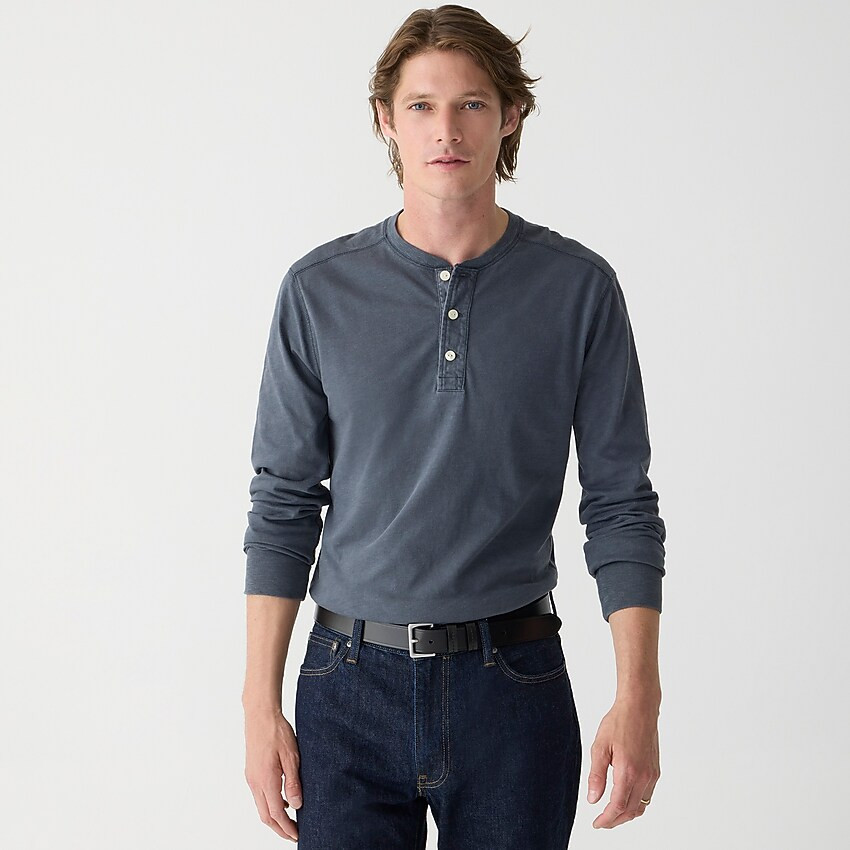 Garment-dyed slub cotton henley | J. Crew US