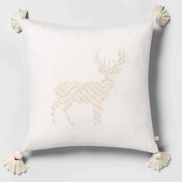 NWT Hearth & Hand Deer Tonal Cream Toss Pillow | Poshmark