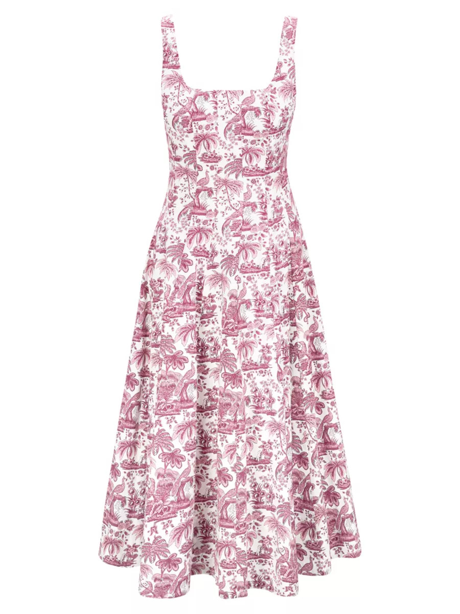 Wells Tropical Toile Midi-Dress | Saks Fifth Avenue