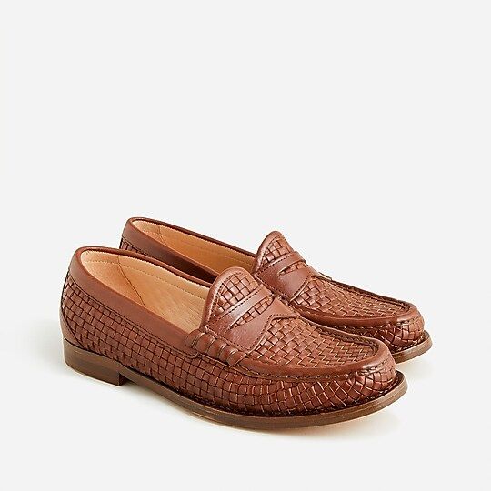Winona penny loafers in woven Italian leather | J.Crew US