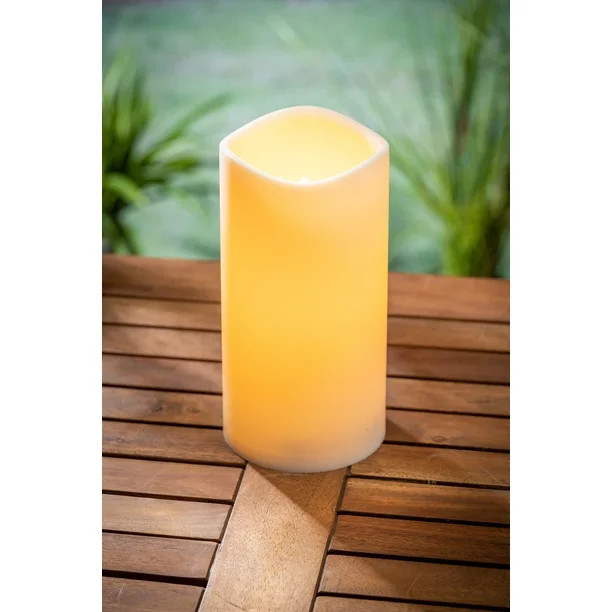 Better Homes & Gardens  4.5"D x 9" H White Flameless Flicker Outdoor LED Candle - Walmart.com | Walmart (US)