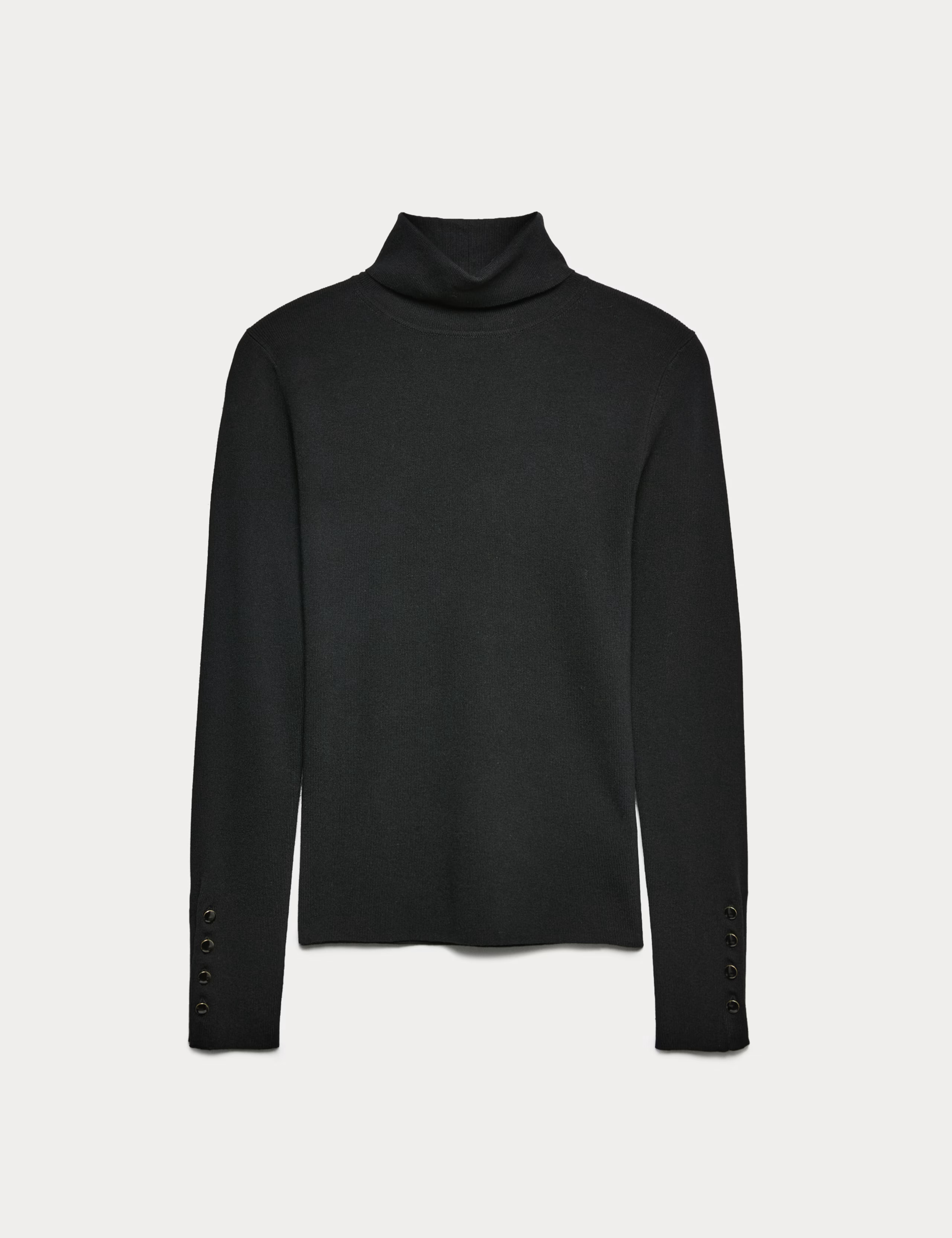 Ribbed Roll Neck Button Detail Jumper | Marks & Spencer (UK)