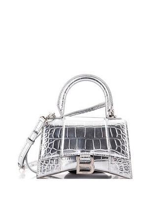 XS Hourglass Top Handle Bag Embossed Leather | Macy's