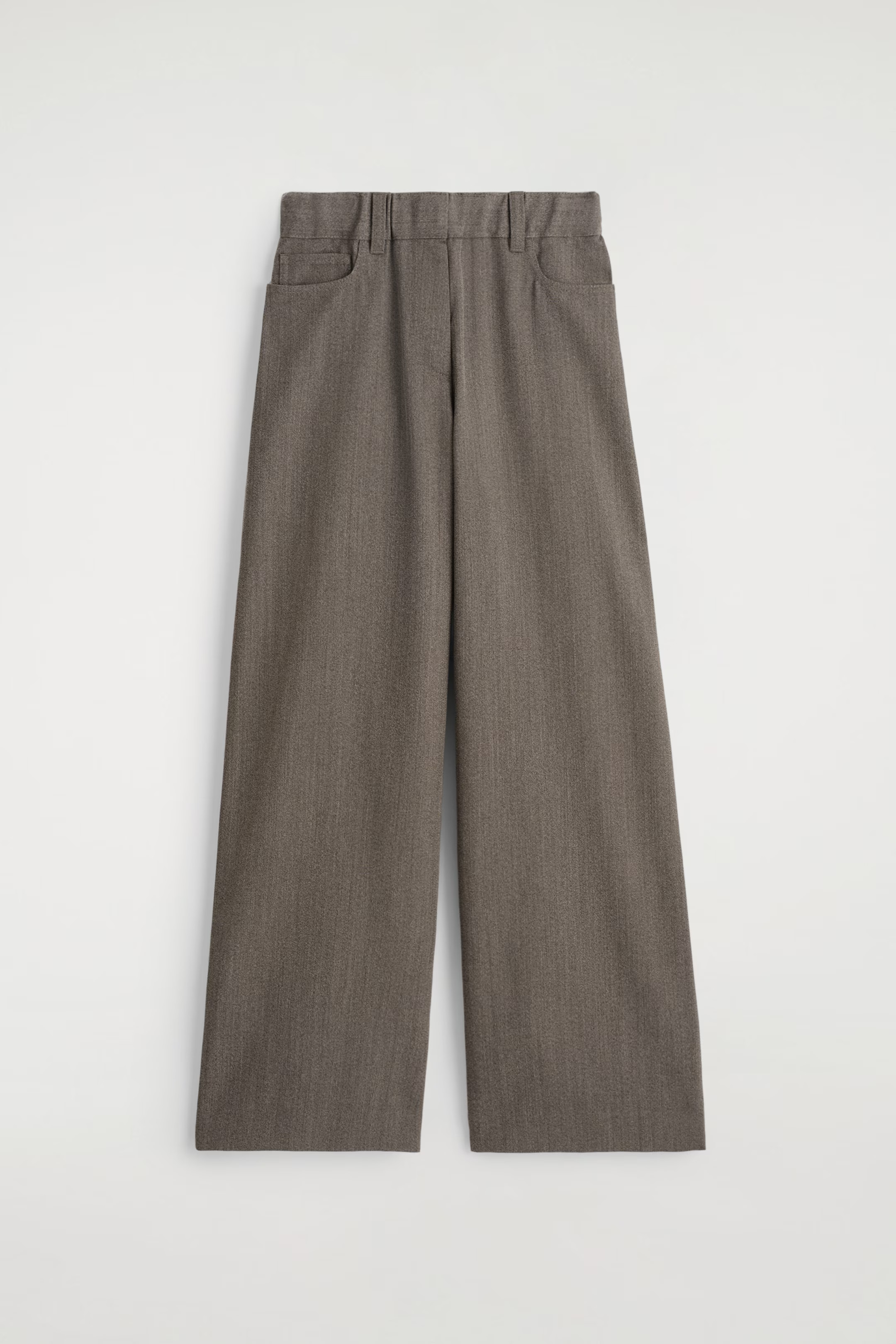 REGULAR WOOL-BLEND WIDE-LEG TROUSERS - BROWN MÉLANGE | COS EE | COS (EU)