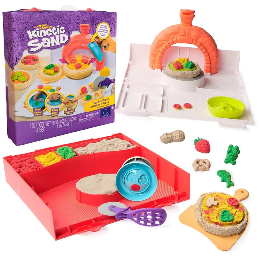 Kinetic Sand, SquishPizza Rising Pizza Oven Playset with 1lb Play Sand & 5 Tools, Play Food Arts ... | Amazon (US)