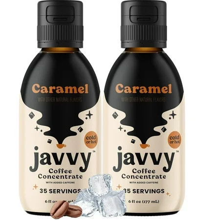 Javvy Cold Brew Iced Coffee Concentrate, 2 Pack Caramel, Arabica Coffee Beverages, 35X Liquid Coffee Concentrate, Instant Coffee Alternative, Concentrated Ice Coffee Drinks & Cold-Brew, Coffee Gifts | Walmart (US)