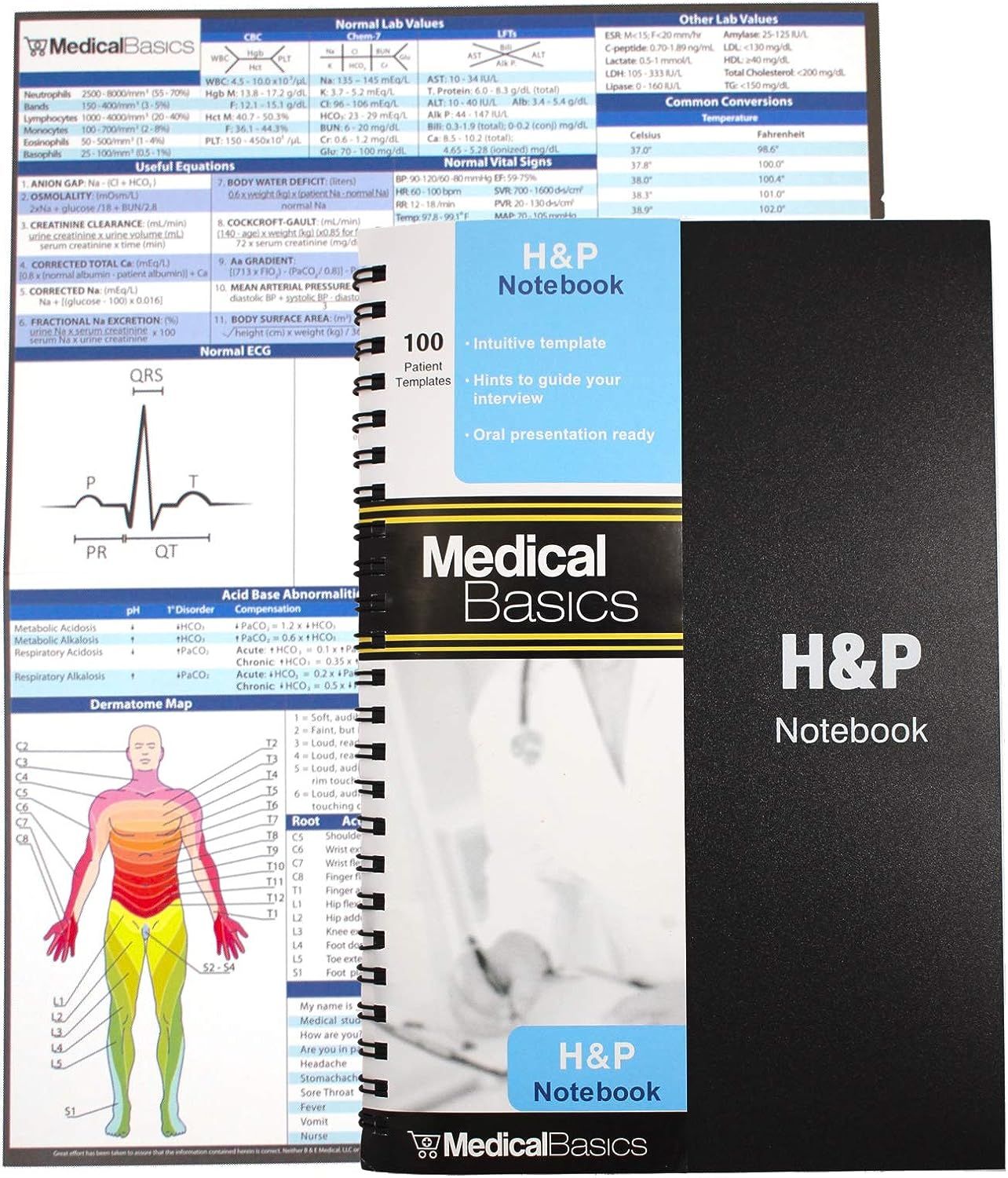 H&P Notebook - Medical History and Physical Notebook, 100 Medical templates with Perforations | Amazon (US)