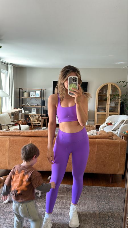 Forever my favorite workout set! I wear a small in both and this is the color: super berry 

#LTKover40 #LTKfamily #LTKfitness