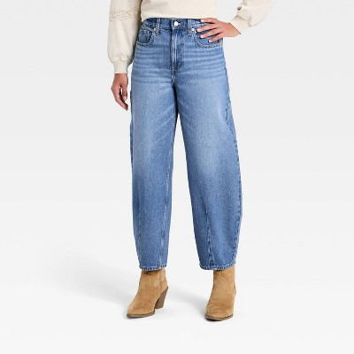Women's High-Rise Easy Barrel Jeans - Universal Thread™ Blue 6 Short | Target