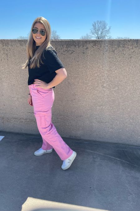 Pink cargo pants! Too cute and a must have this spring 💕

#LTKstyletip #LTKunder50 #LTKunder100