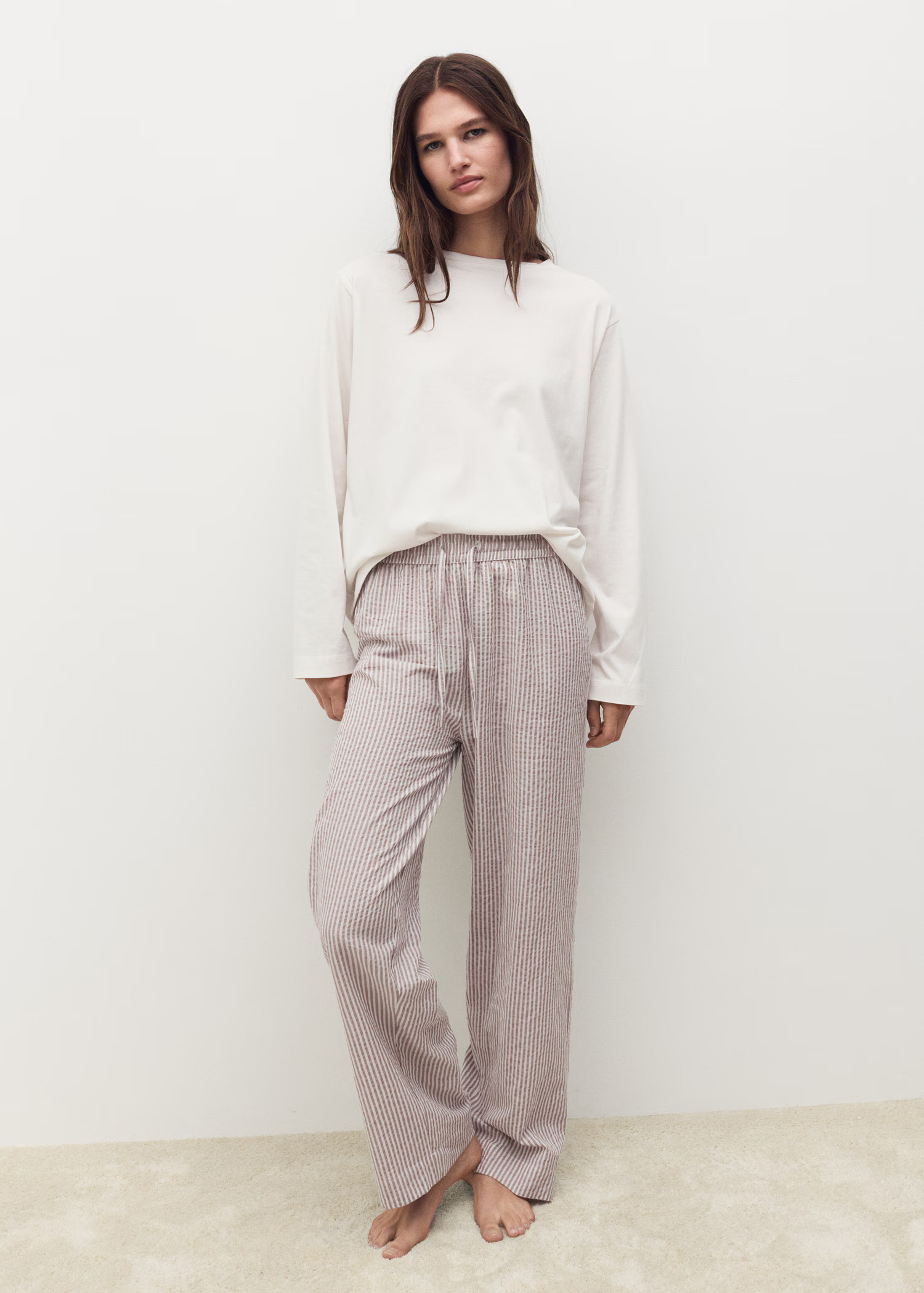 Seersucker striped two-piece pyjamas | MANGO (UK)