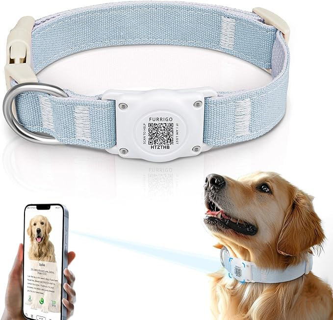 Airtag Dog Collar QR Code - IP68 Waterproof Integrated Air Tag Dog Collar Holder ID Tag - Free Pe... | Amazon (US)