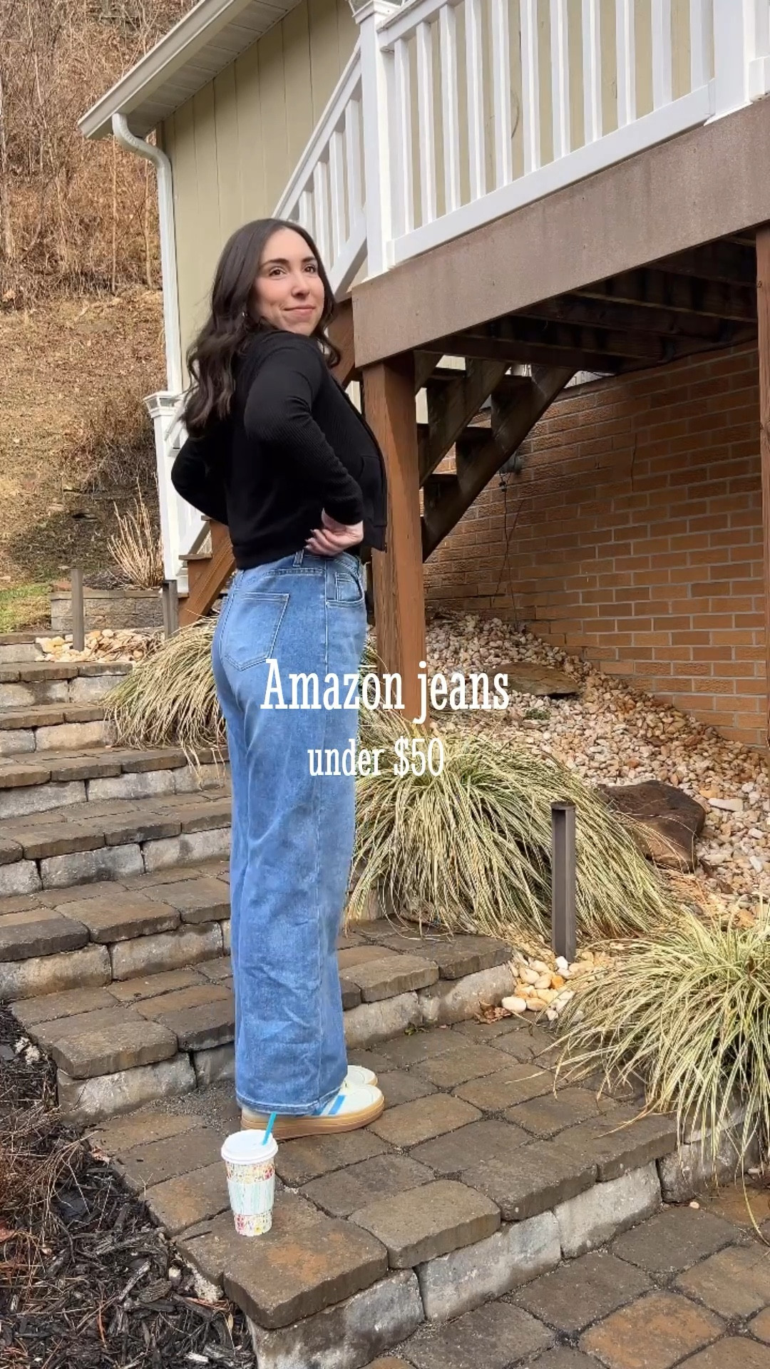 Comfy casual everyday mom outfit. 
The BEST Amazon jeans under $50! 🩵👖

Super flattering wide-leg jeans! Zip up jacket outfit, adidas gazelles, basic black tee! 

#LTKWatchNow #LTKStyleTip #LTKFindsUnder50