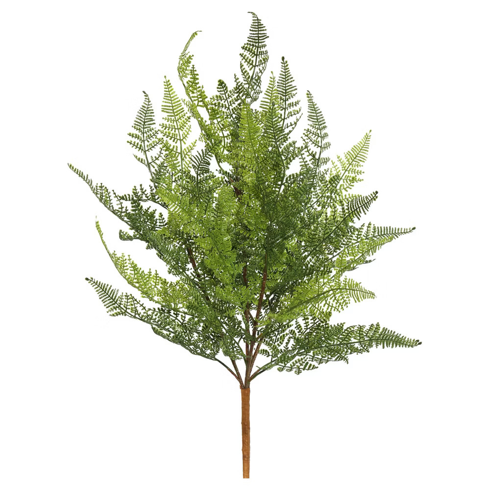 Artificial Lace Fern Bush (21.5"") Green - Vickerman | Target
