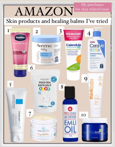 Things I’ve tried on my 5 yr old daughters rash. She has quite sensitive skin and had a stubborn upper body rash which was difficult to diagnose. She took all of these well except felt a slight burn with the calendula cream, which I immediately washed off and discontinued . For us personally the combo of Vaseline + warm Dead Sea Salt baths +Cerave and the Baby Eczema cream worked best. The Cicaplast Balm is also amazing but pricier. The ozonated olive oil smells quite heavy and therefore wasn’t the most popular cream in our case but reviews are fantastic. However, every kid’s skin is unique and might react differently. So please first consult a pediatrician before using any of these and read directions to see of suitable for you. I always apply only a small amount first to see if the rash improves or worsens. Wishing speedy recovery, for questions please DM me on my IG@thesheerconnection 💕

#LTKfamily #LTKkids #LTKbaby
