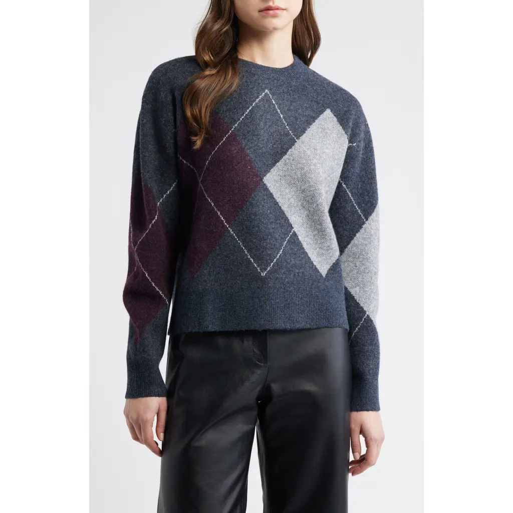 MANGO Rombon Argyle Sweater in Medium Heather Grey at Nordstrom, Size Small | Nordstrom