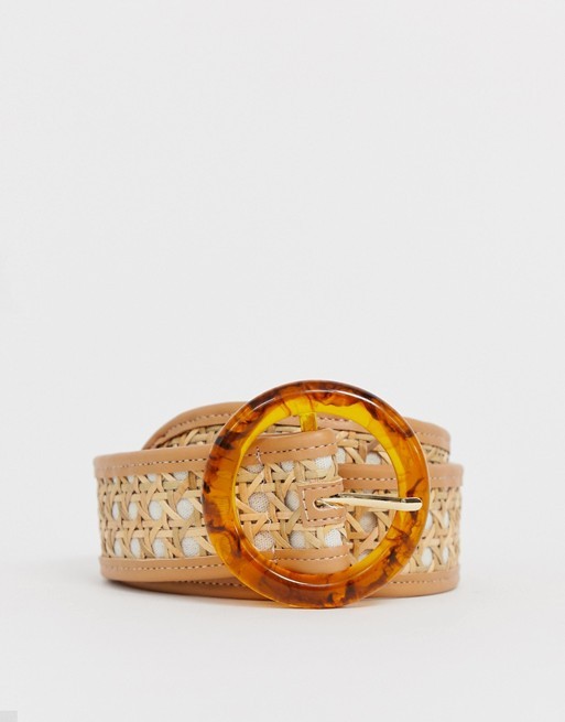 ASOS DESIGN straw waist and hip belt with tort buckle | ASOS US