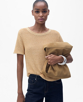 Mango Women's Short Sleeve Thick Knit Sweater - Macy's | Macy's