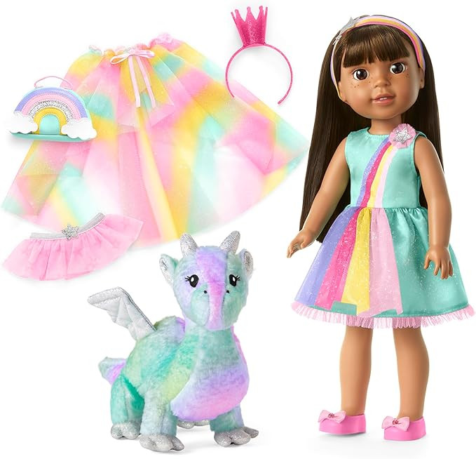 American Girl WellieWishers 14.5-inch Ashlyn Doll Playset with Crisella The Dragon, Doll Dress an... | Amazon (US)