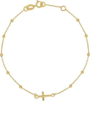 BLG 14K Gold In-Line Cross Chain Bracelet | Nordstrom