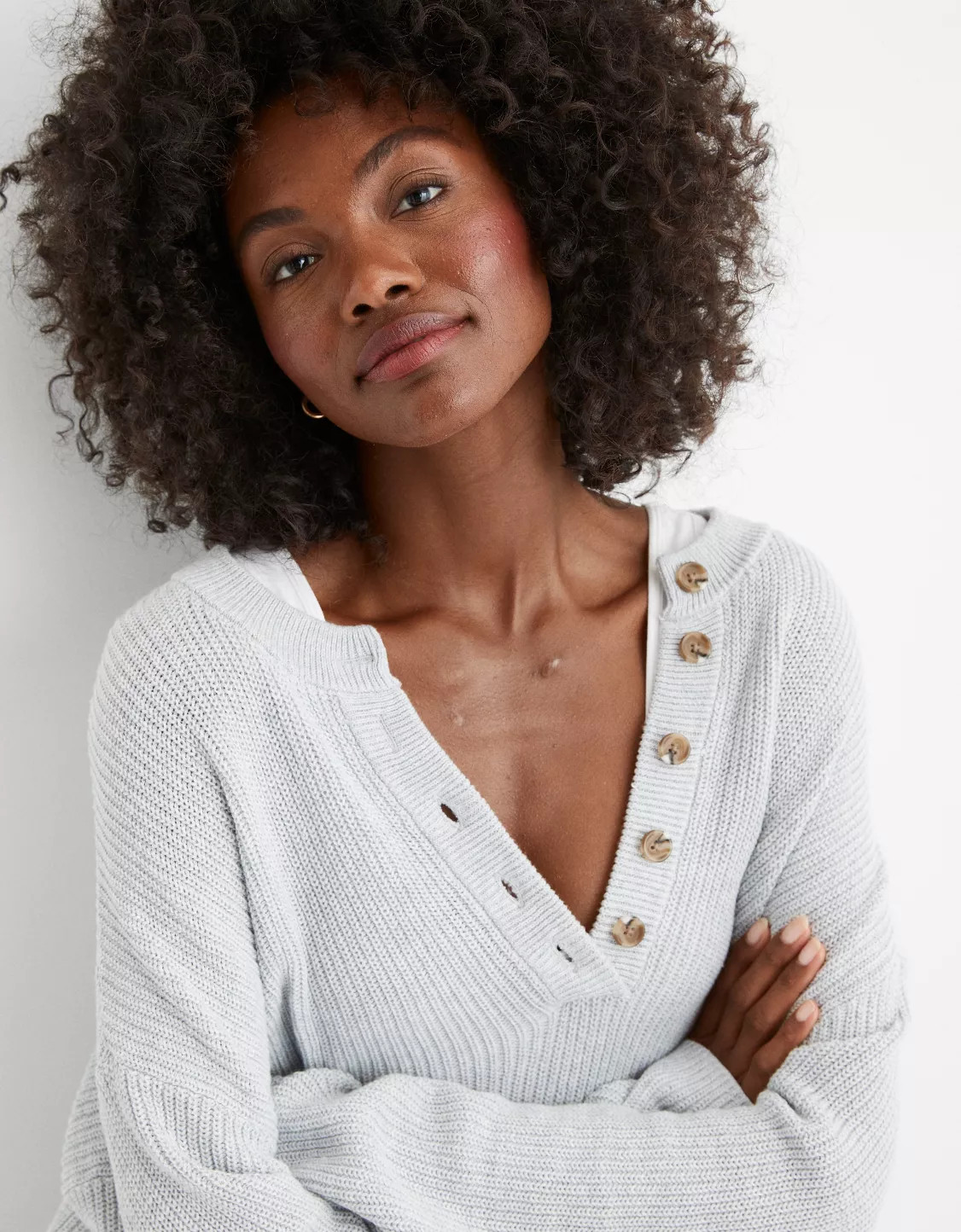 Aerie Oversized Henley Sweater | American Eagle Outfitters (US & CA)