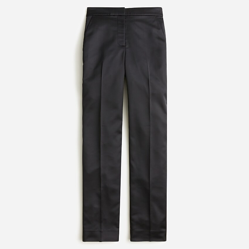 Full-length Kate straight-leg pant in structured satin | J. Crew US