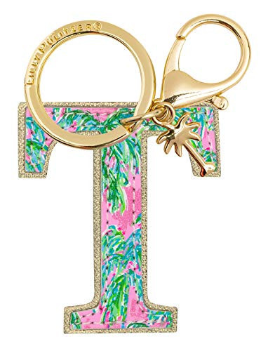 Lilly Pulitzer Leatherette Initial Keychain, Letter Bag Charm for Women, Suite Views (T) | Amazon (US)