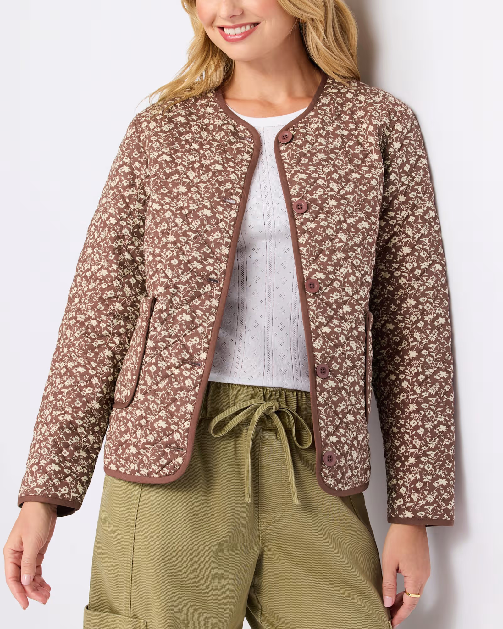 Patterned Quilted Jacket | Stitch Fix