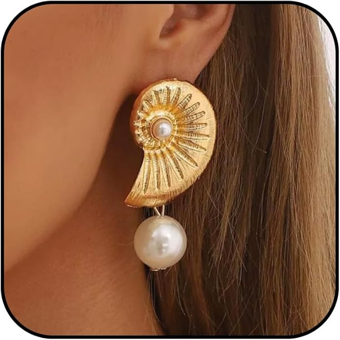 Starfish Shell Earrings for Women Ocean Beachy Jewelry for Tropical Vacation Outfits Beach Access... | Amazon (US)