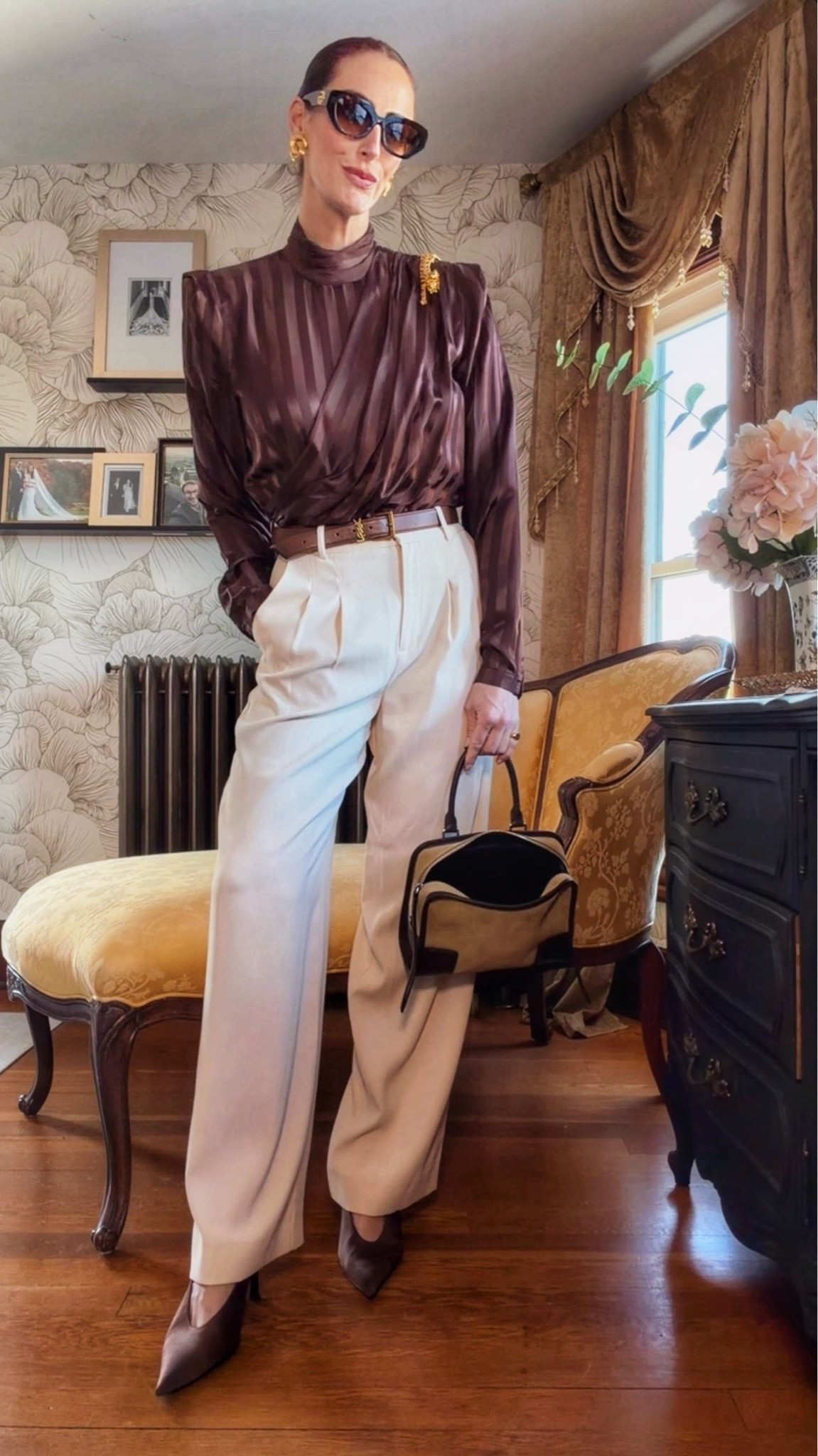 Quiet elegance for Sunday 🤎

A silky chocolate blouse paired with tailored cream trousers is the kind of balance I come back to again and again—structured, elevated, and effortless. Finished with rich brown accessories and gold accents for a tonal, polished look that feels both classic and current.

This is your reminder: neutrals don’t have to be boring—just intentional.

#LTKdayinmylife #LTKootd #LTKgrwm