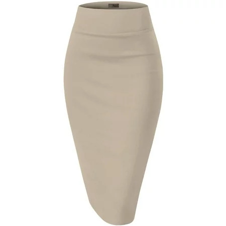 H&C Women Premium Nylon Ponte Stretch Office Pencil Skirt High Waist Made in The USA Below Knee | Walmart (US)