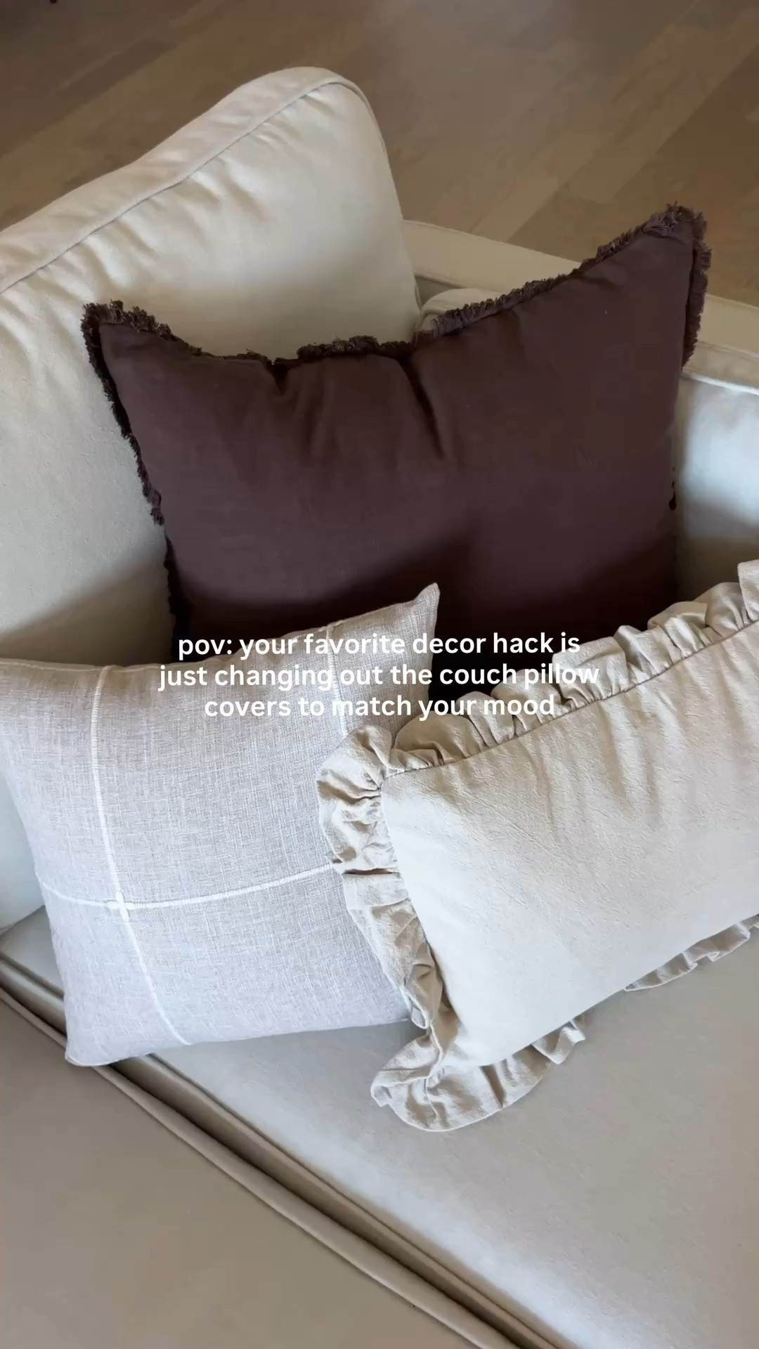 sucker for a rich brown 😮‍💨🧸🤎 i love changing out my couch pillow covers for the seasons, or really just when I need a little switch 😌 such an easy way to keep things fresh! ✨
#amazonhome #homestyling #neutralhome #amazonhomefinds #decoratingtips 

#LTKHome #LTKFindsUnder50