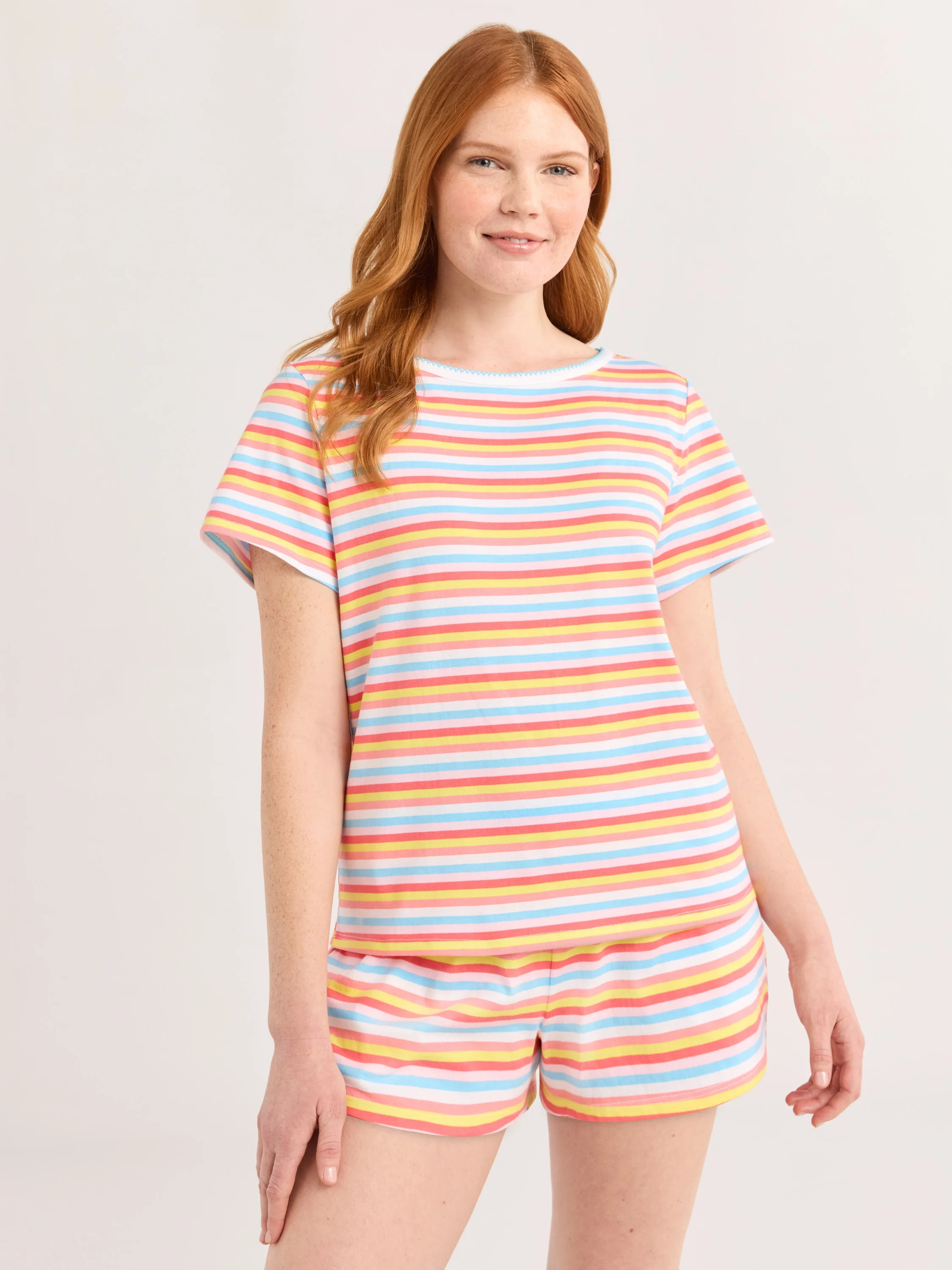 Joyspun Women's Jersey Sleep Tee with Short Sleeves, Sizes XS-3X | Walmart (US)