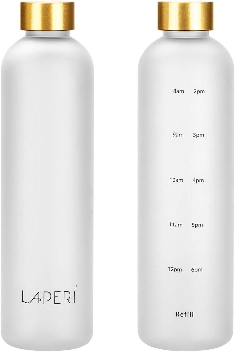 Laperi Water Bottles with Times to Drink 32 oz, BPA Free Frosted Tritan Plastic, Leak Proof Flip ... | Amazon (US)