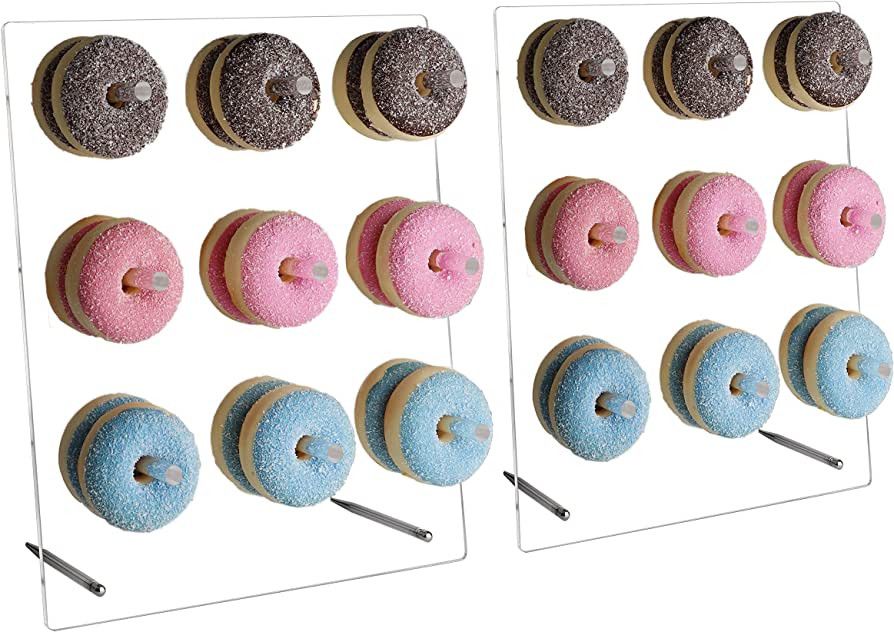 weddingwish Acrylic Donut Wall Display Stand ，Donut Stand, 2 Pack Crystal Handmade Donut Wall O... | Amazon (US)